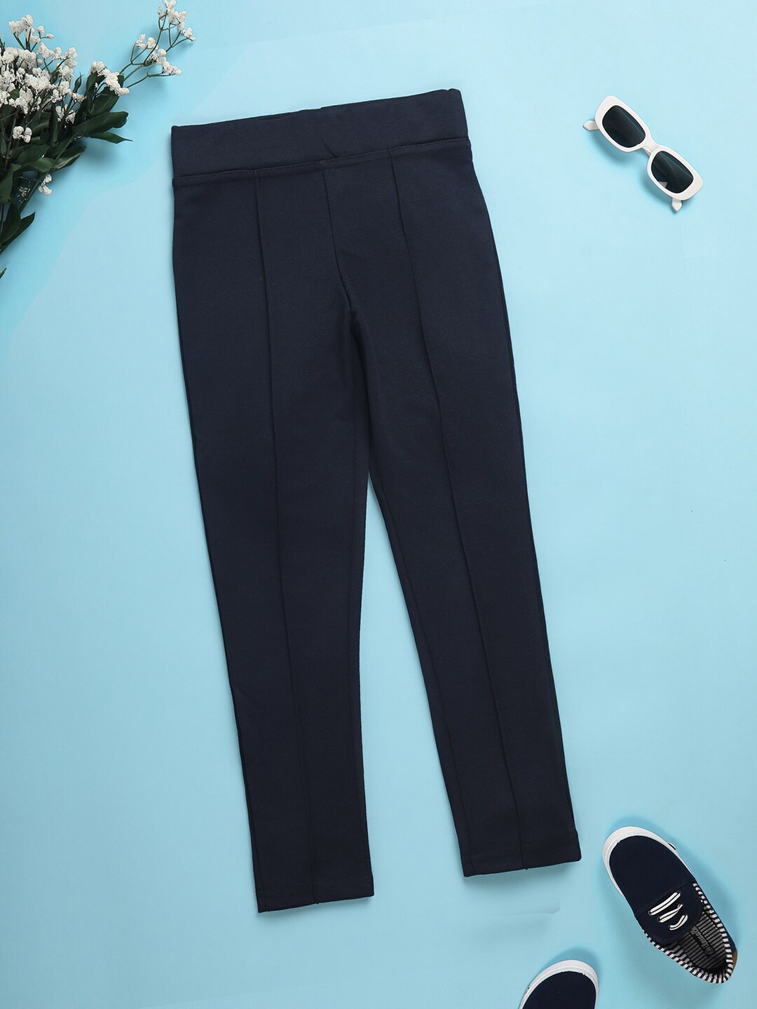 

V-Mart Girls Mid-Rise Jeggings, Navy blue