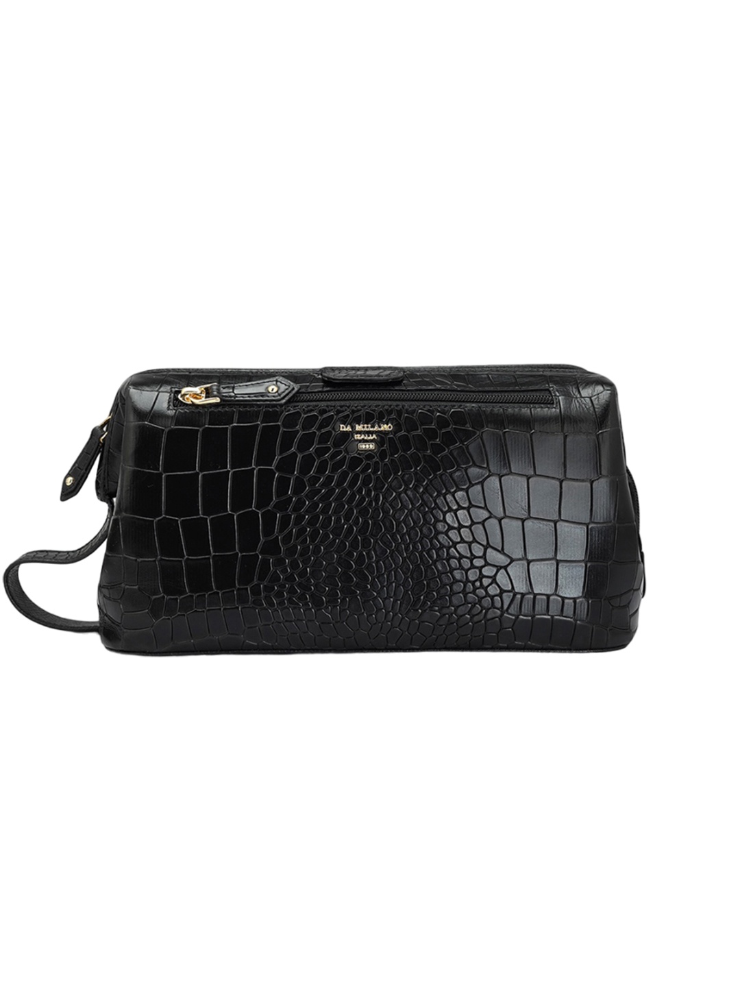 

Da Milano Textured Genuine Leather Travel Pouch, Black
