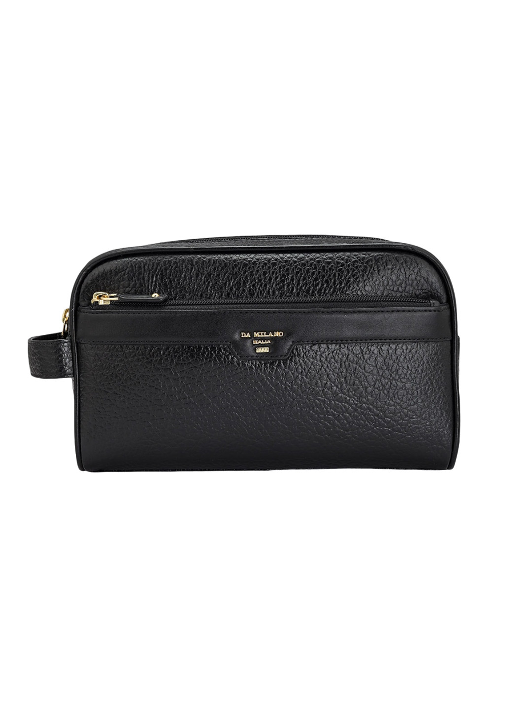 

Da Milano Textured Genuine Leather Travel Pouch, Black