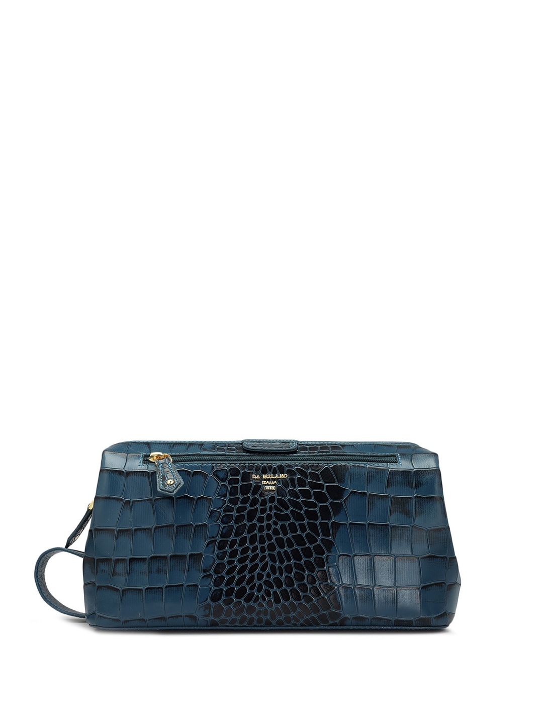 

Da Milano Textured Genuine Leather Travel Pouch, Blue
