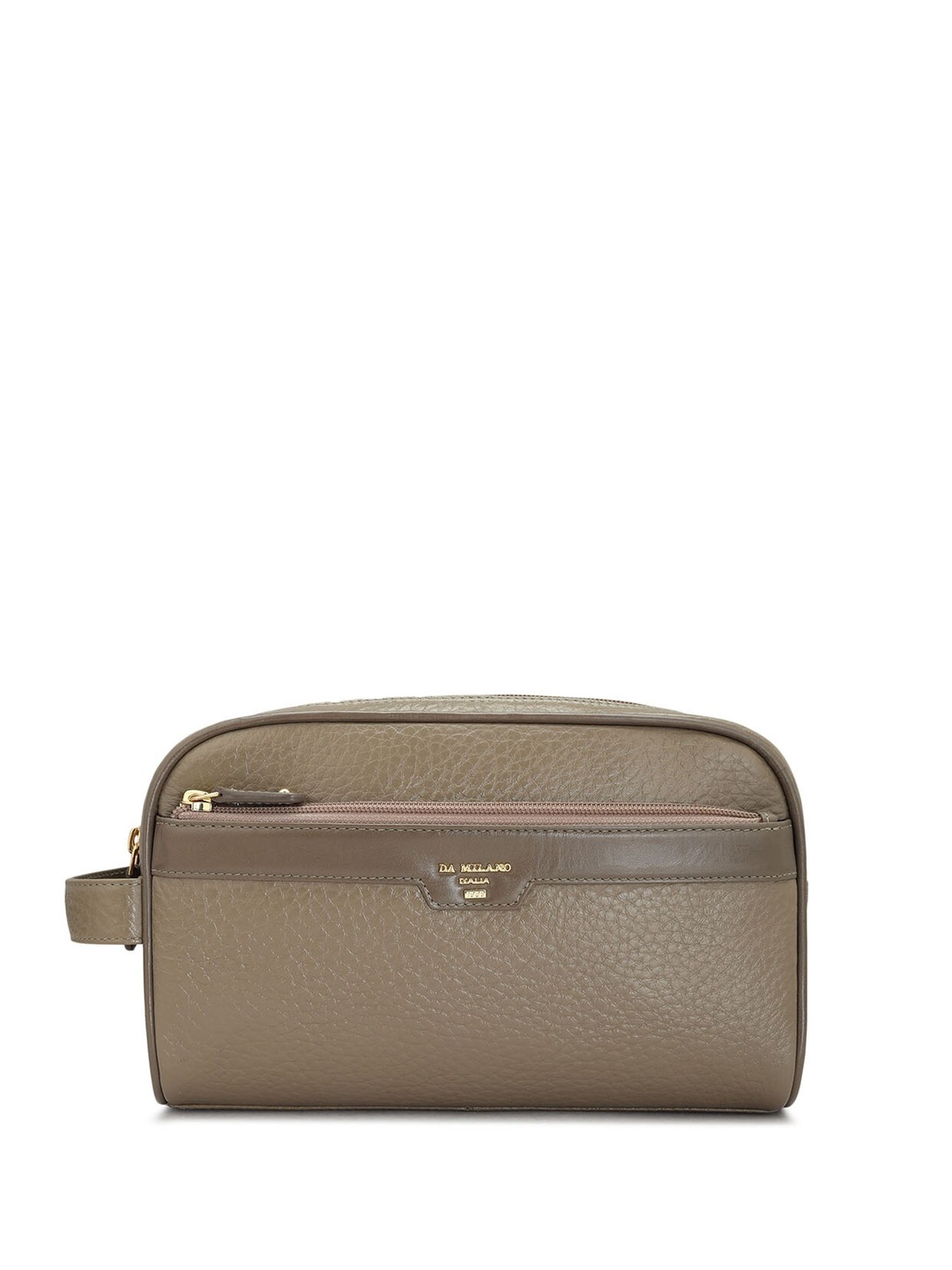 

Da Milano Textured Genuine Leather Travel Pouch, Brown