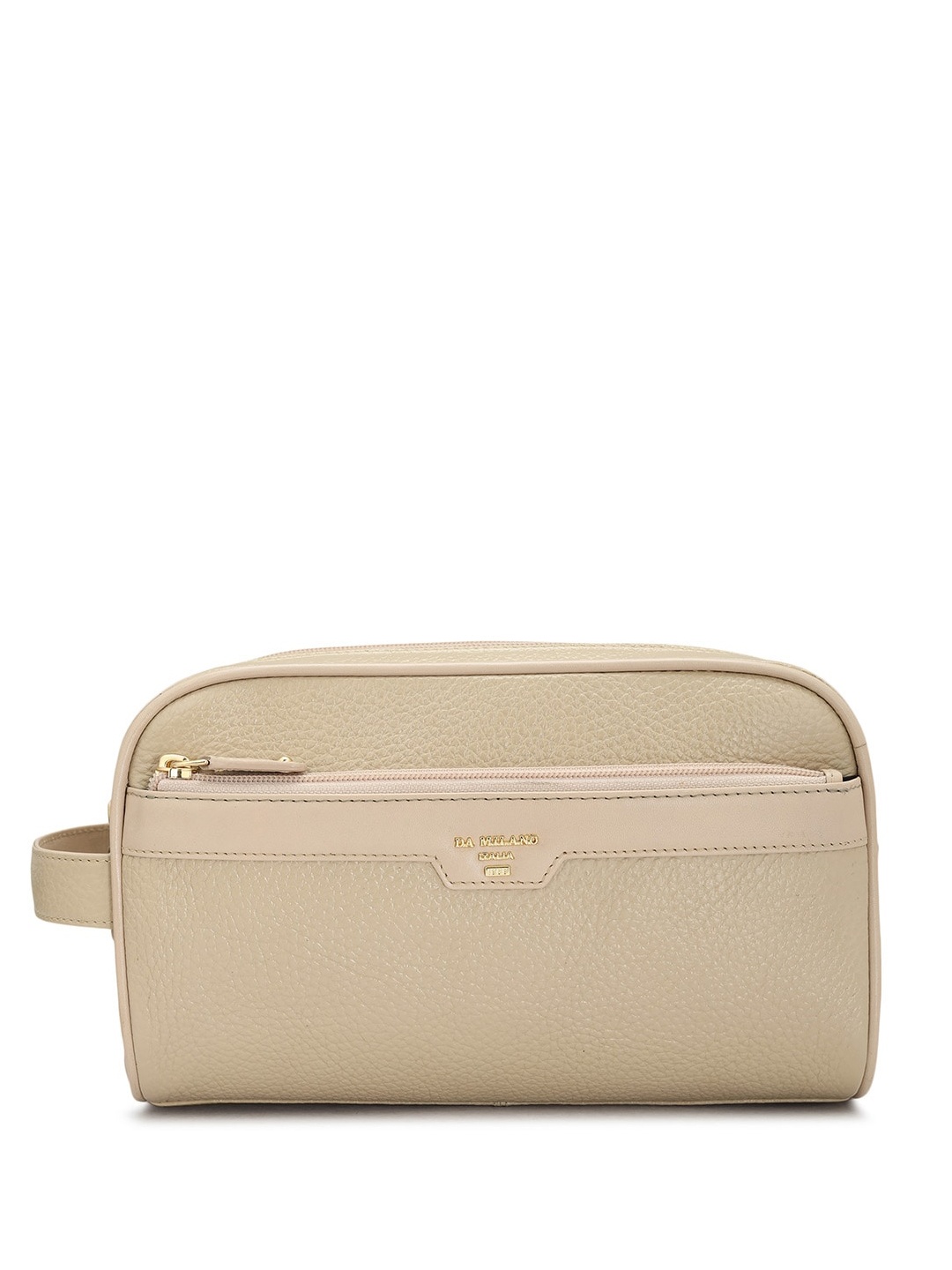 

Da Milano Textured Genuine Leather Travel Pouch, Off white