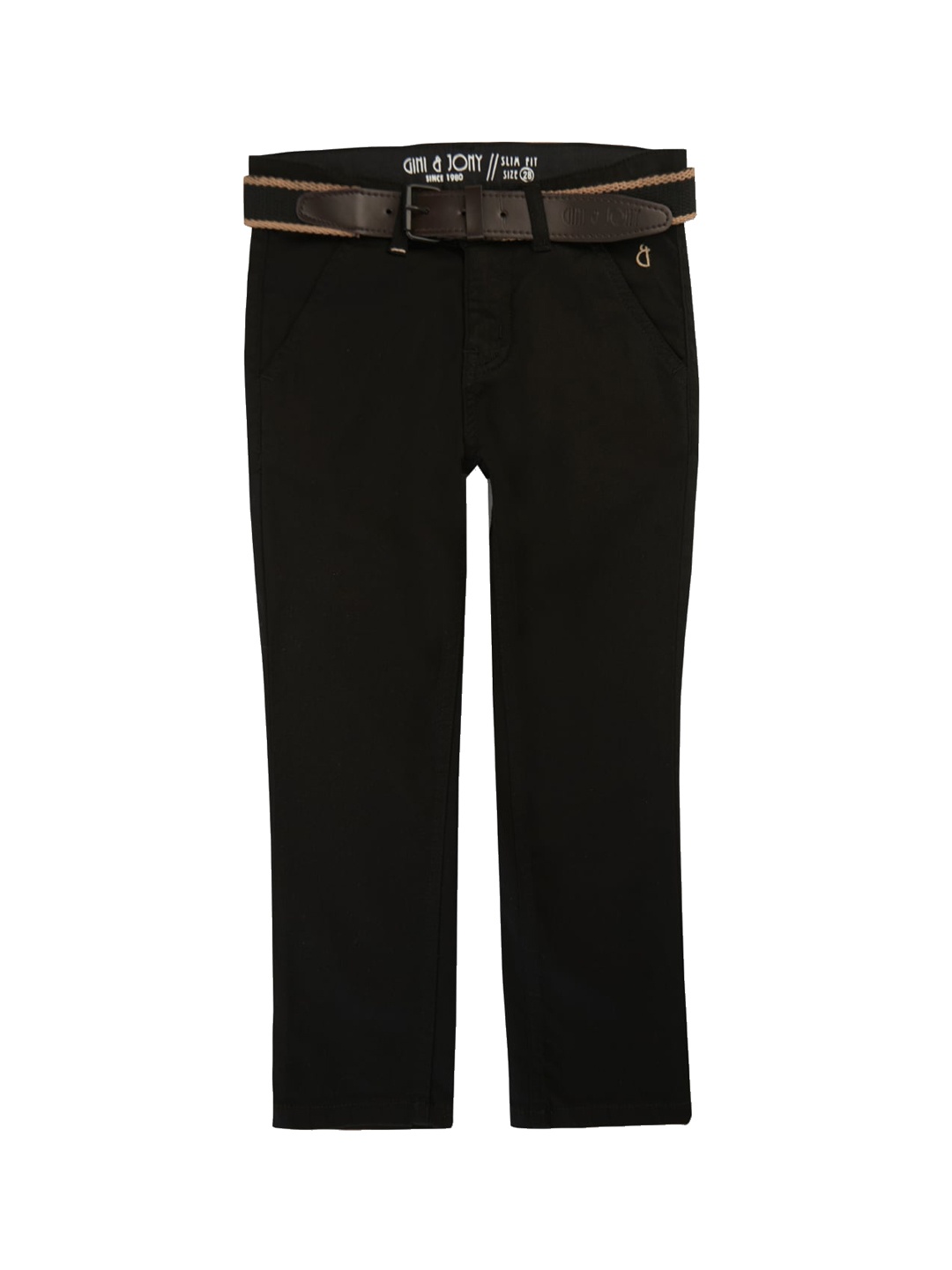 

Gini and Jony Boys Elasticated Cotton Trouser, Black