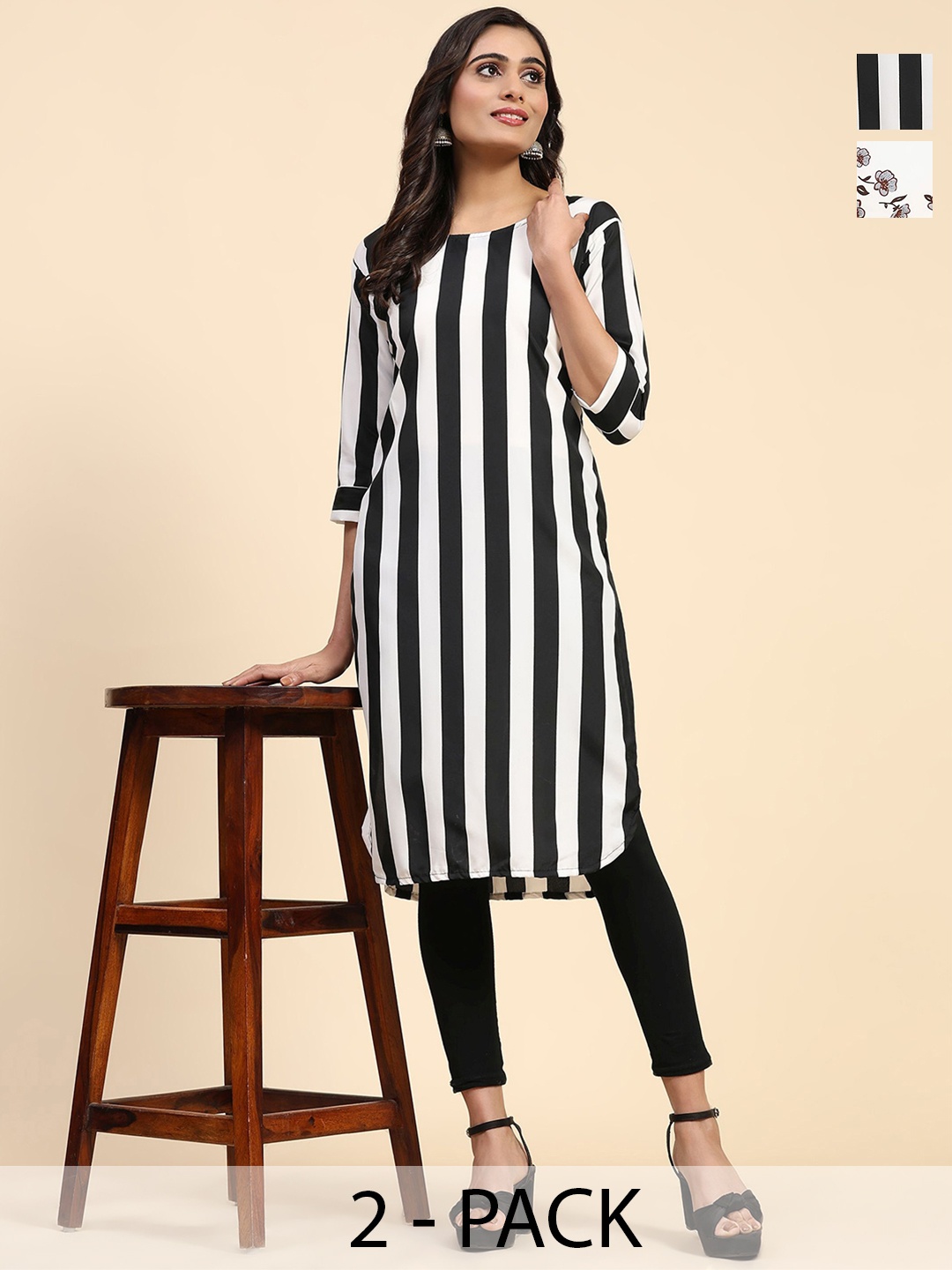 

Phenav Selection Of 2 Printed Kurtas, White