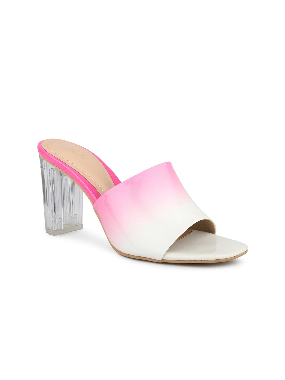 

Inc 5 Colourblocked Open Toe block Heels, White