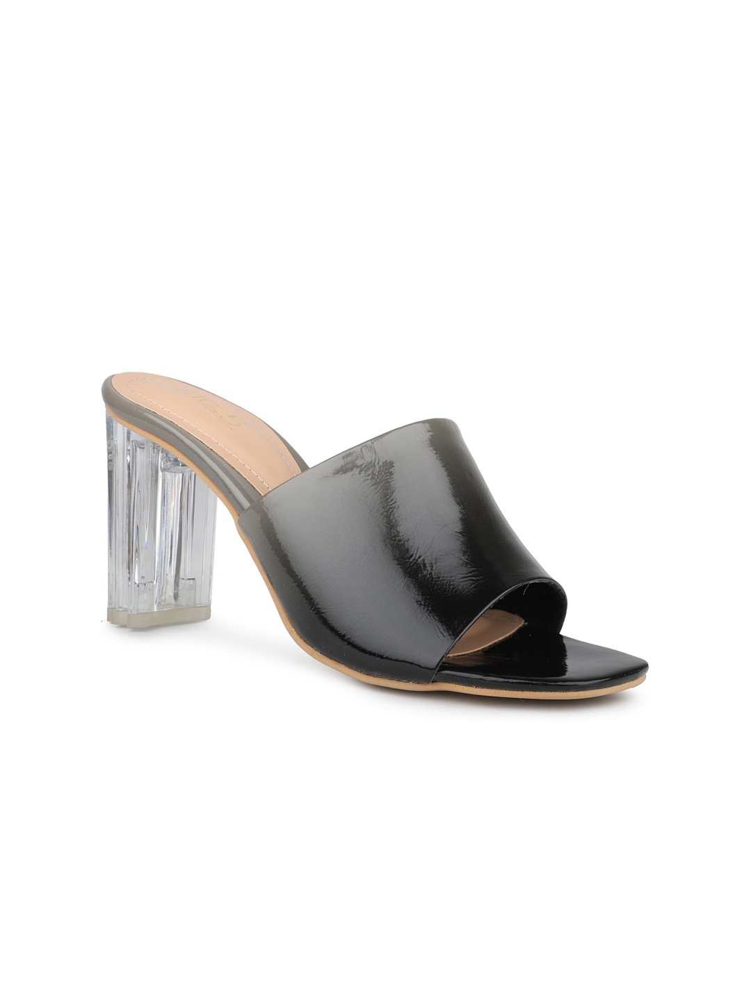 

Inc 5 Colourblocked Open Toe block Heels, Black