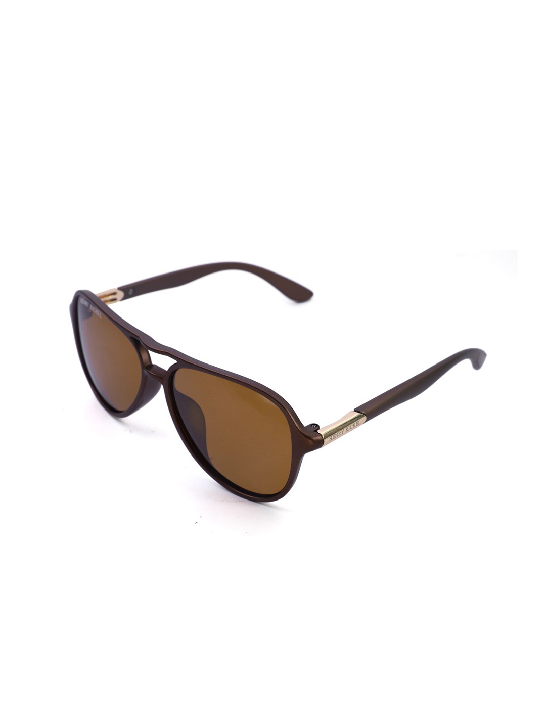 

HENRY RICHEL Unisex Aviator Sunglasses with UV Protected Lens 1158, Brown