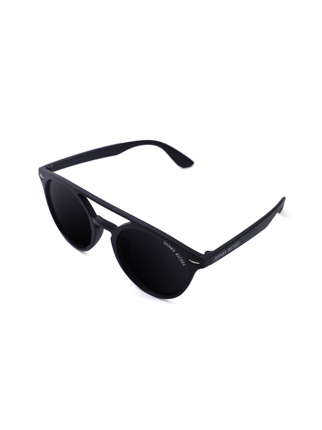 

HENRY RICHEL Unisex Round Sunglasses with UV Protected Lens 1161-1161, Black