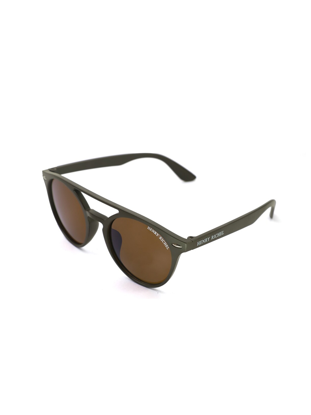 

HENRY RICHEL Unisex Round Sunglasses with UV Protected Lens 1163, Brown
