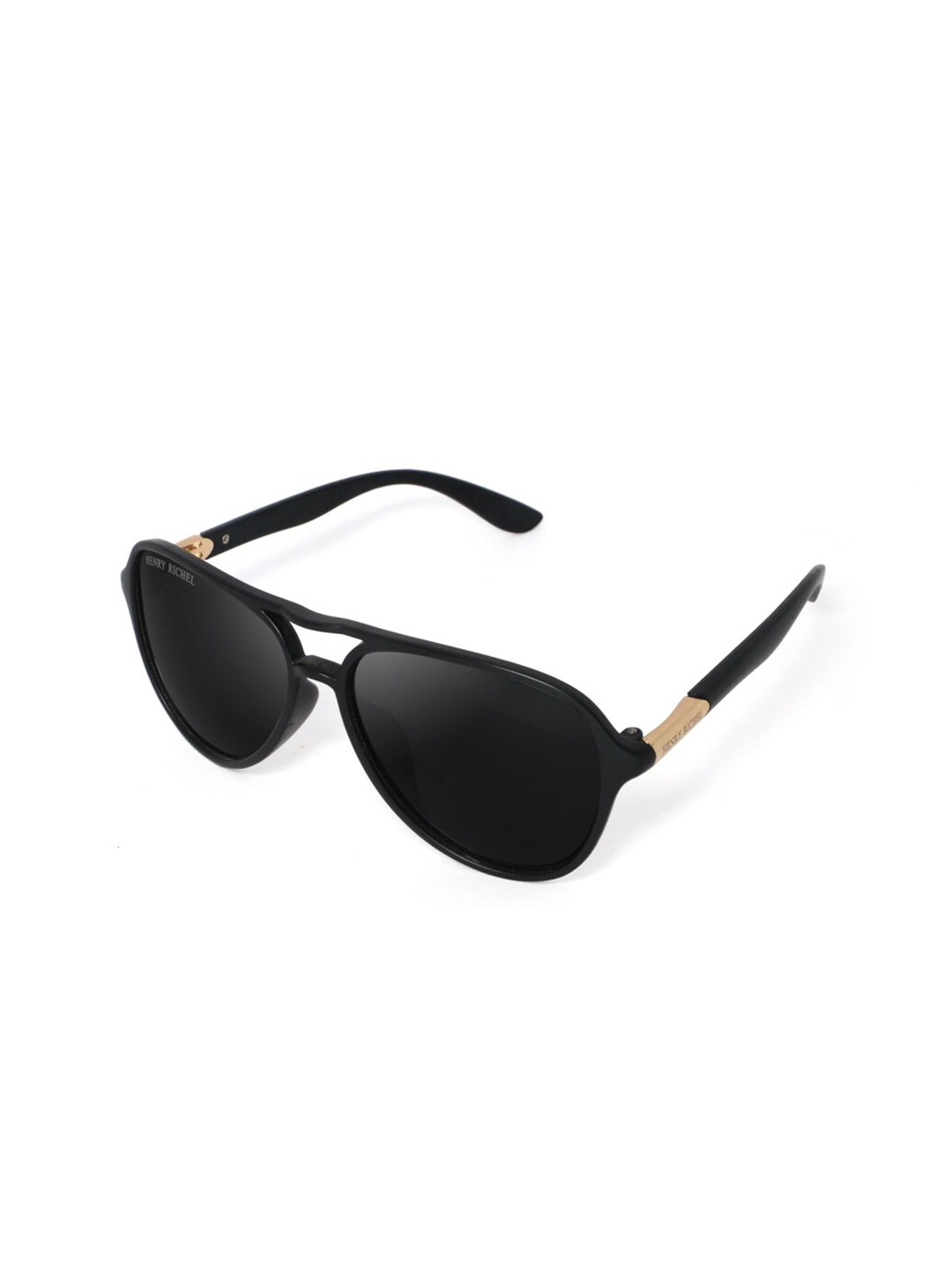 

HENRY RICHEL Unisex Aviator Sunglasses with UV Protected Lens 1160, Black