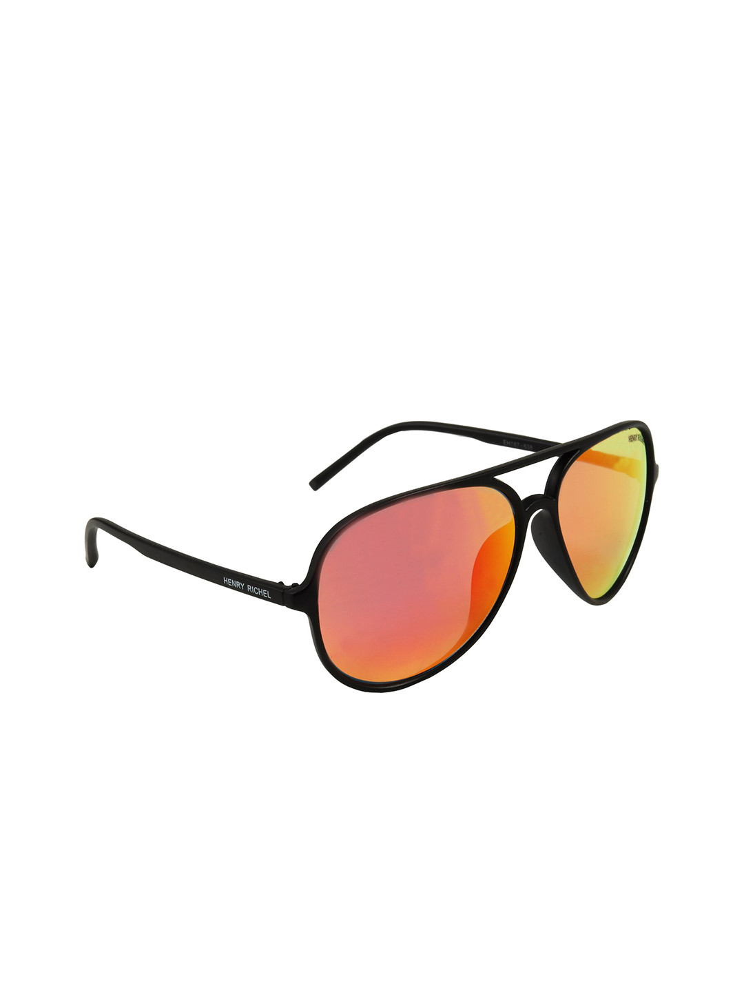 

HENRY RICHEL Unisex Aviator Sunglasses with UV Protected Lens 1115, Orange