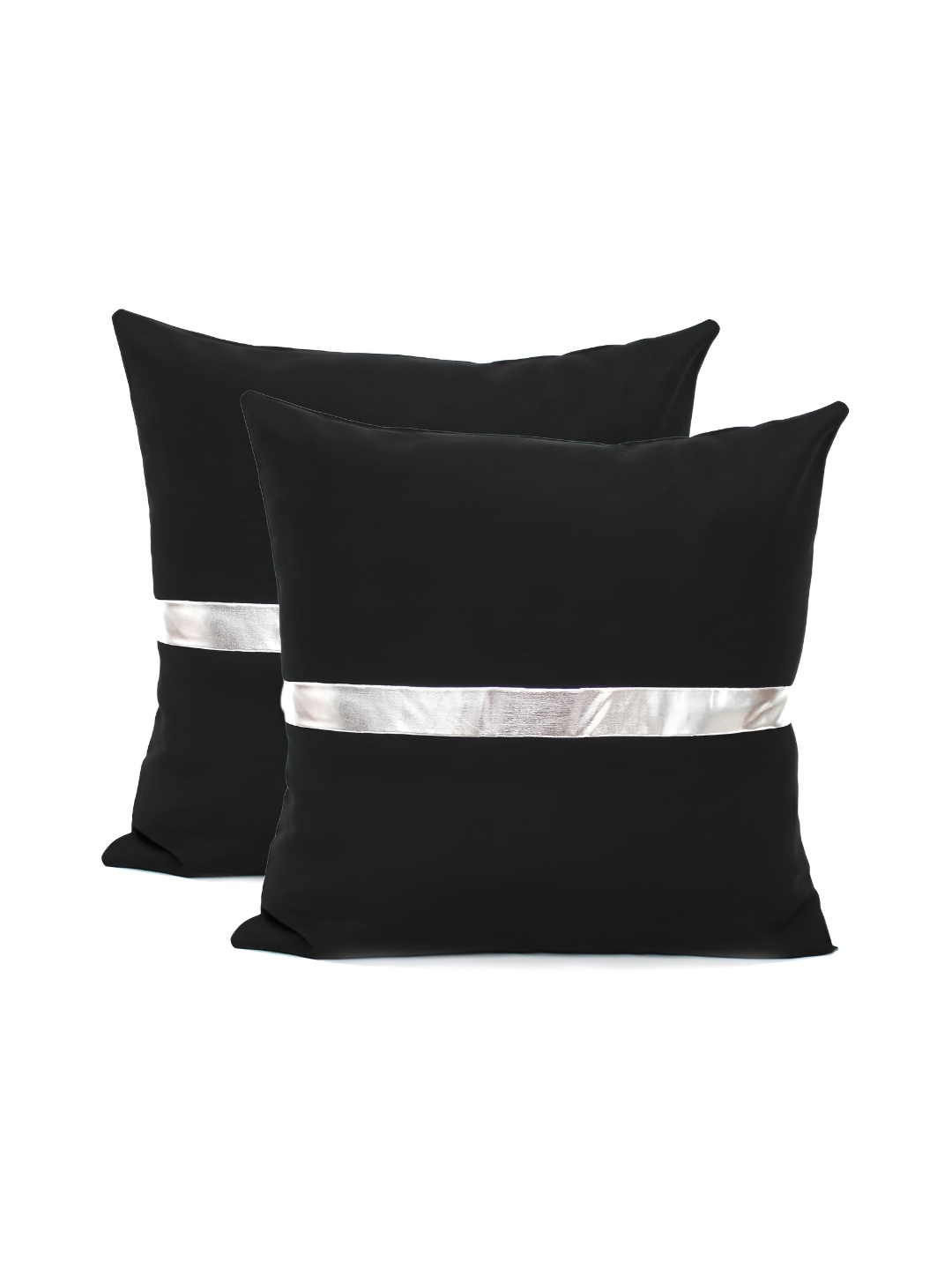 

BIRD WING Black Cotton Square Cushion Cover