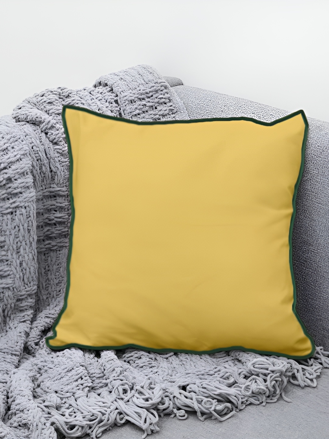 

BIRD WING Yellow & Green Velvet Square Cushion Cover