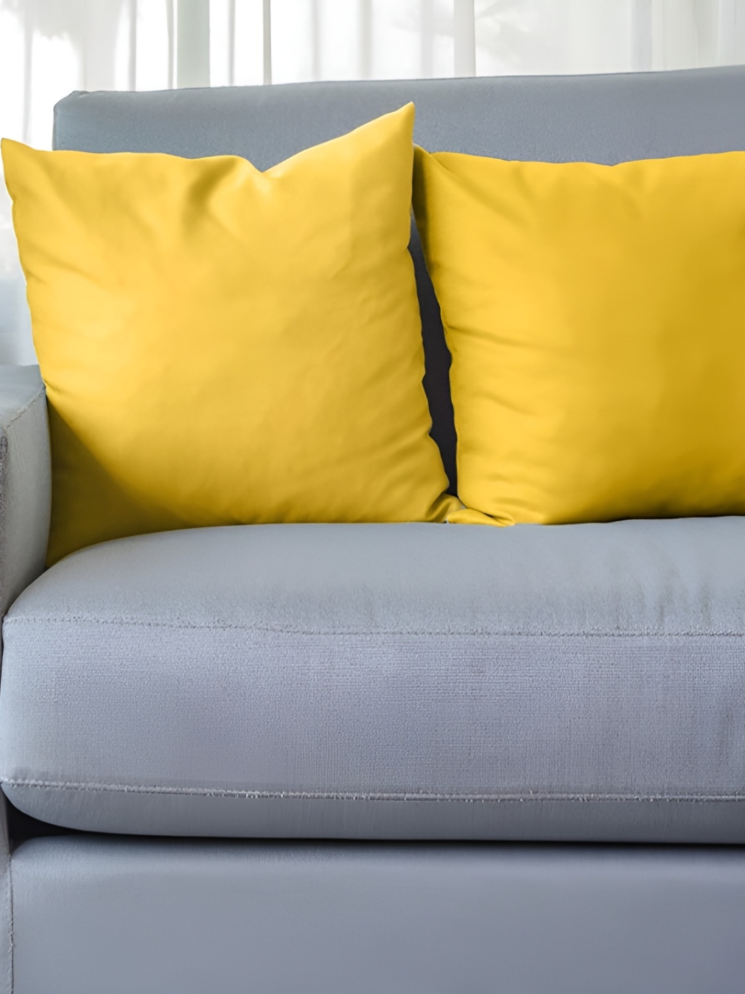 

BIRD WING Yellow 2 Pieces Cotton Square Cushion Covers