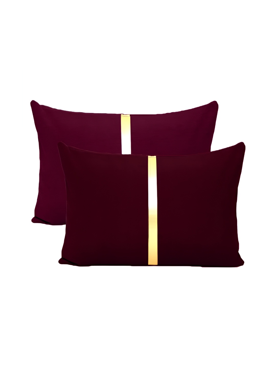 

BIRD WING Maroon 2 Pieces Cotton Rectangle Cushion Covers