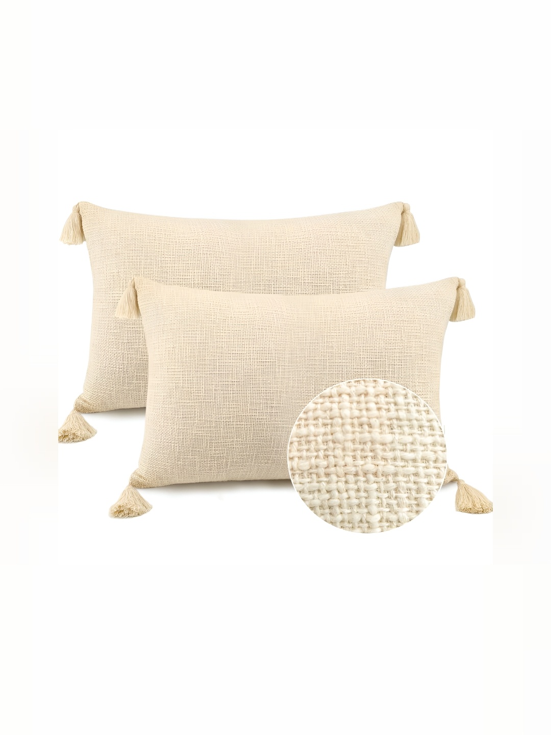 

BIRD WING Cream 2 Pieces Cotton Rectangle Cushion Covers