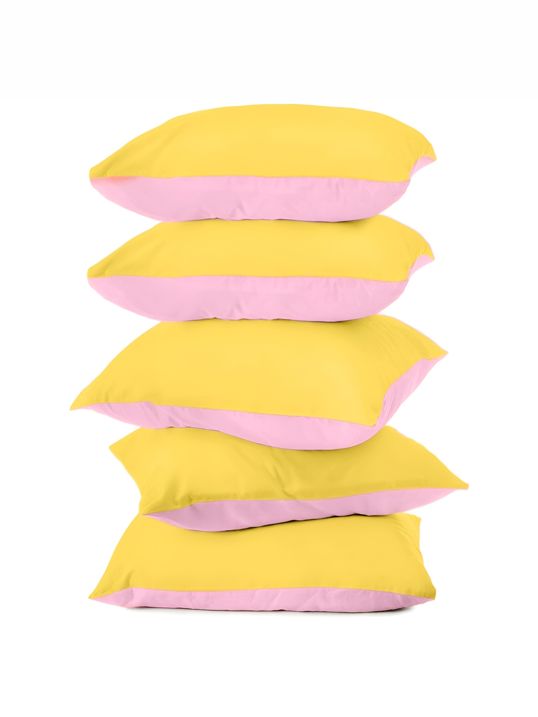 

BIRD WING Yellow Pink 5 Pieces Square Cotton Cushion Covers