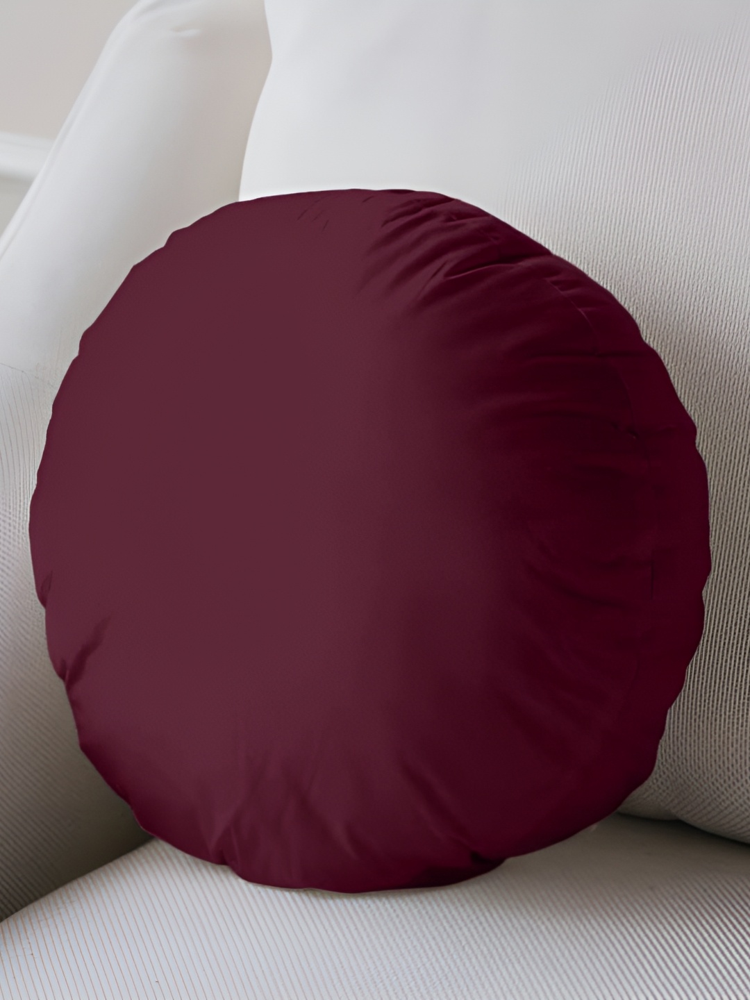 

BIRD WING Maroon Round Pillow Inserts With Cushion Cover