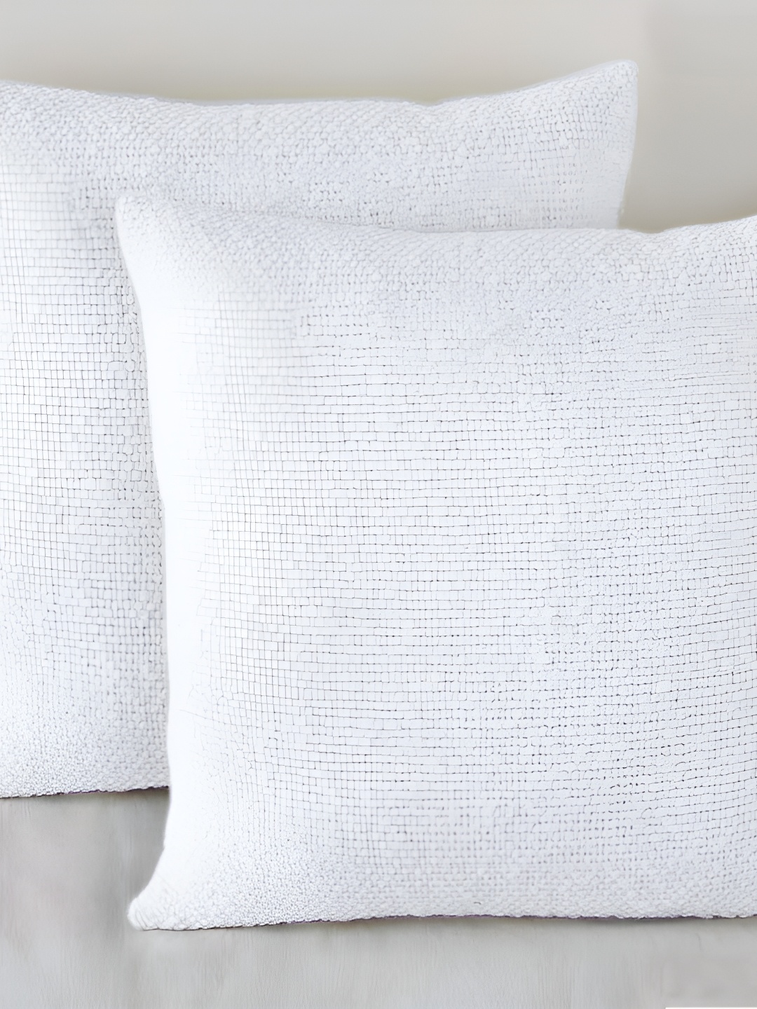 

BIRD WING White 2Pcs Cotton Square Cushion Covers