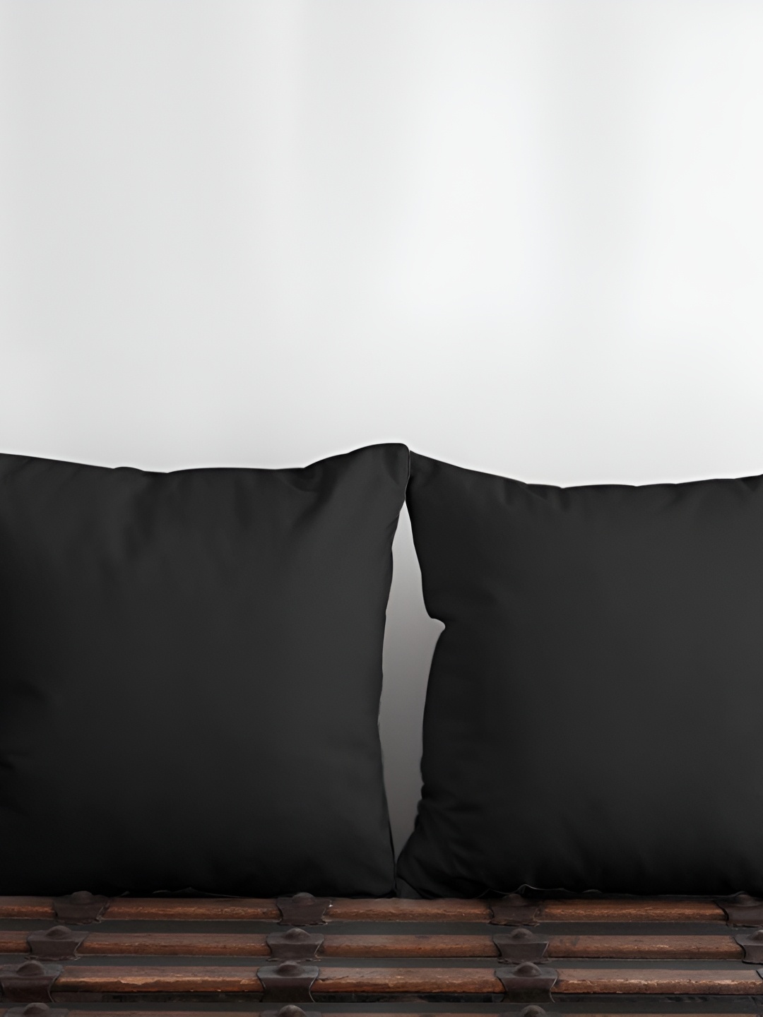 

BIRD WING Black 2 Pieces Square Cotton Cushion Covers