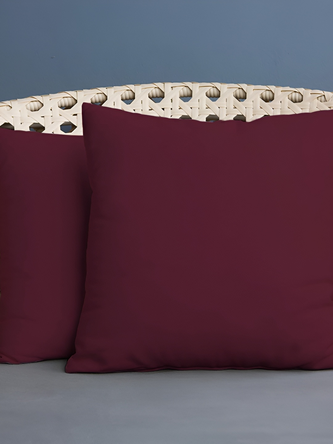 

BIRD WING Maroon 2 Pieces Square Cushion Covers