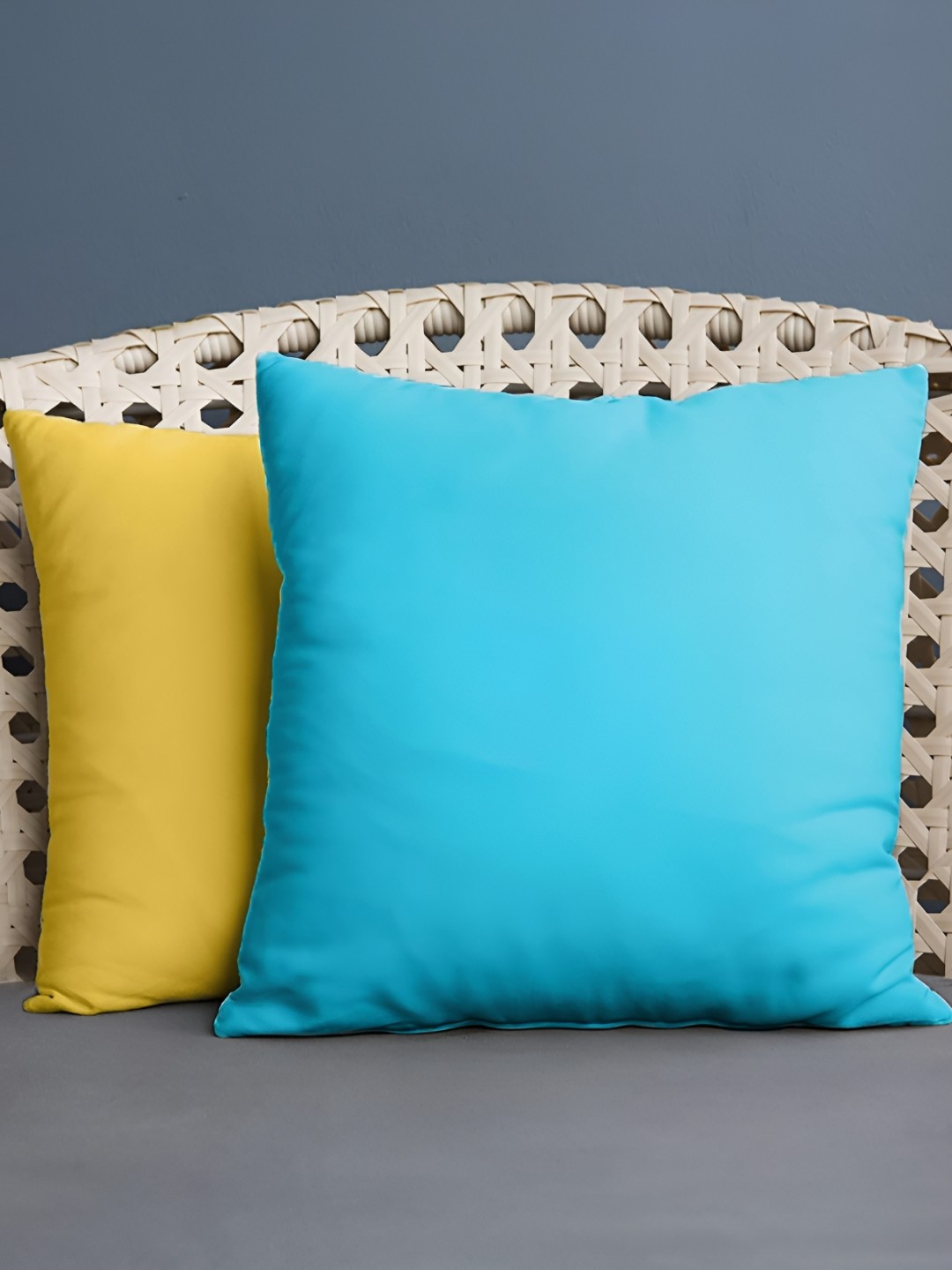 

BIRD WING Yellow & Blue 2 Pieces Square Cotton Cushion Covers