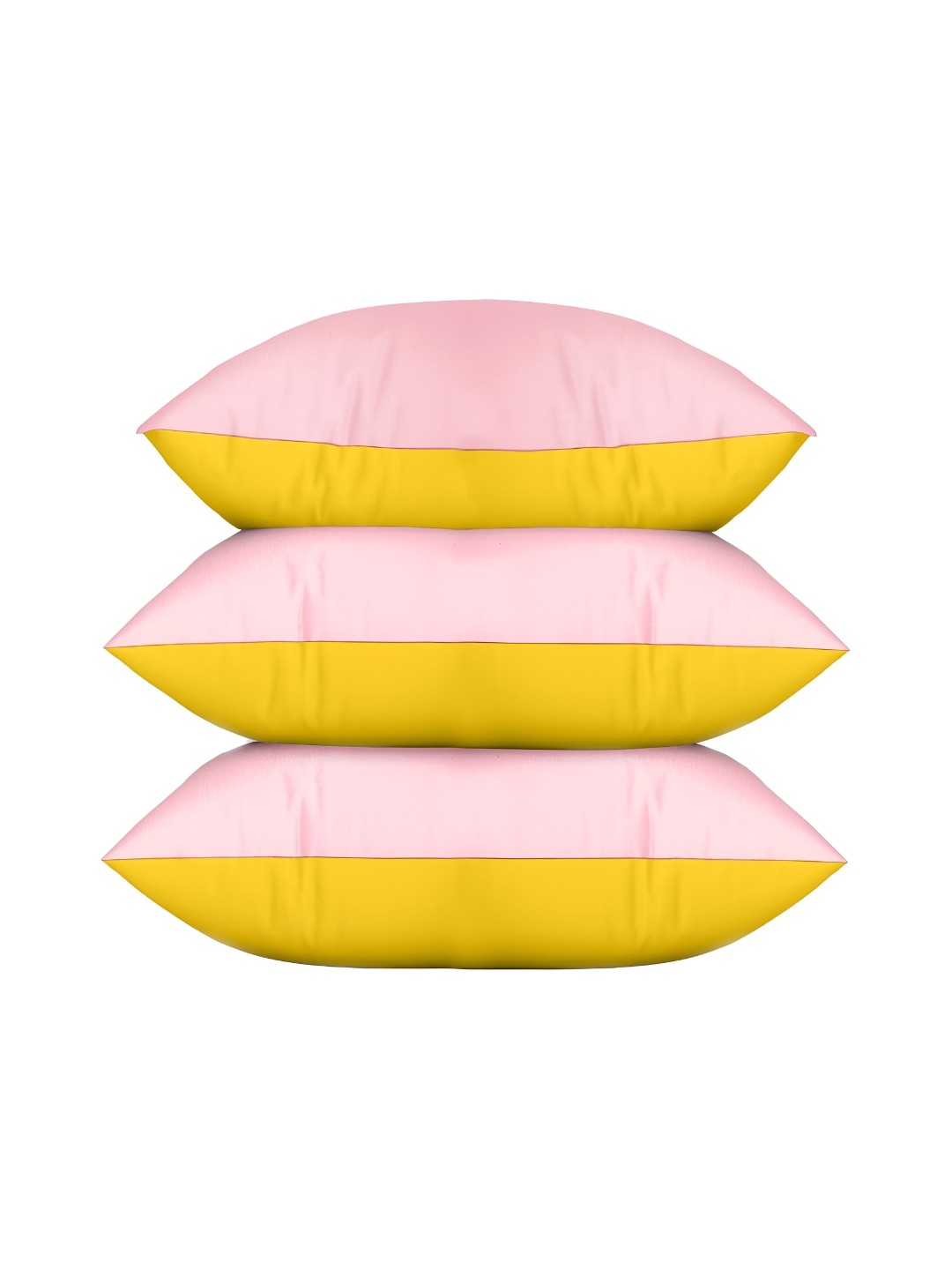 

BIRD WING Yellow & Pink 3 Pieces Cotton Square Cushion Covers