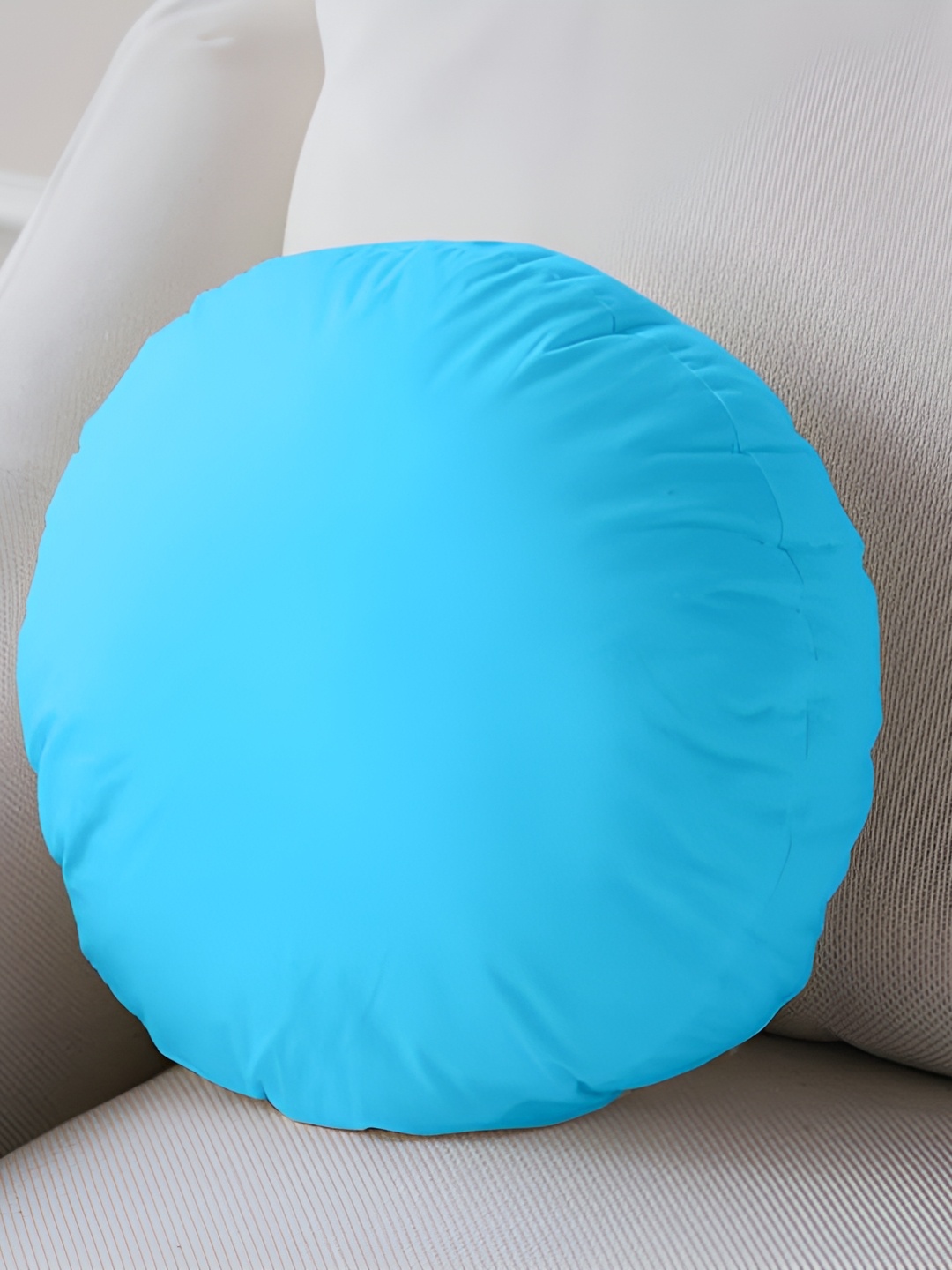 

BIRD WING Teal Blue Round Cotton Cushion Cover