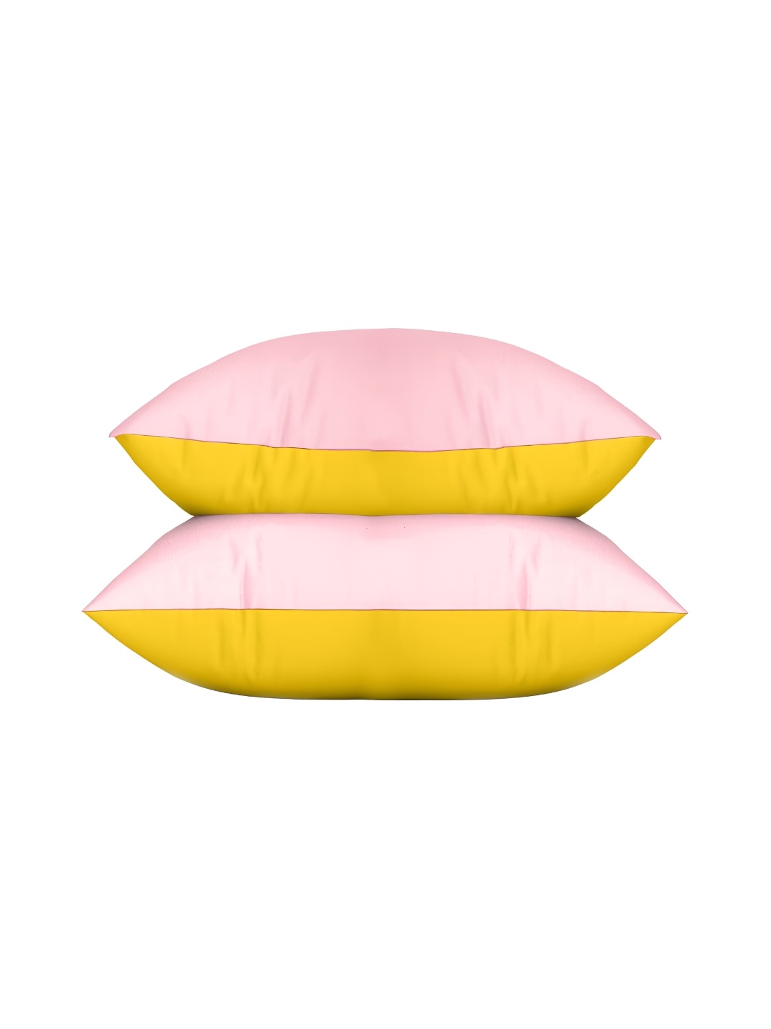 

BIRD WING Yellow Pink 2 Pieces Cotton Square Cushion Covers