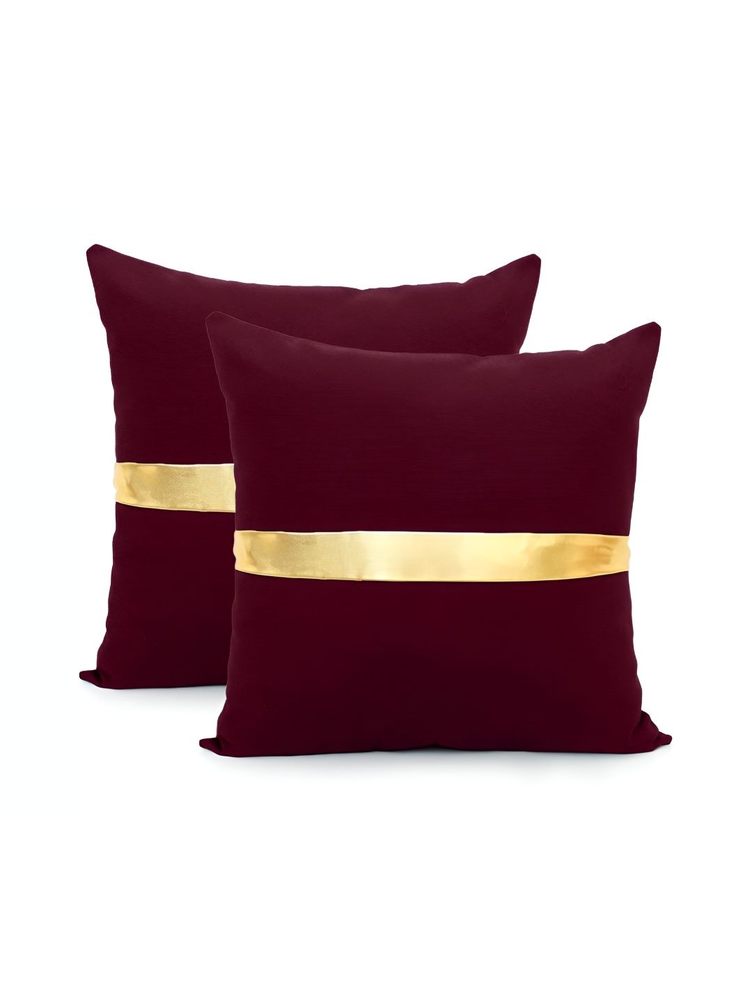

BIRD WING Maroon 2 Pcs Square Cushion Covers