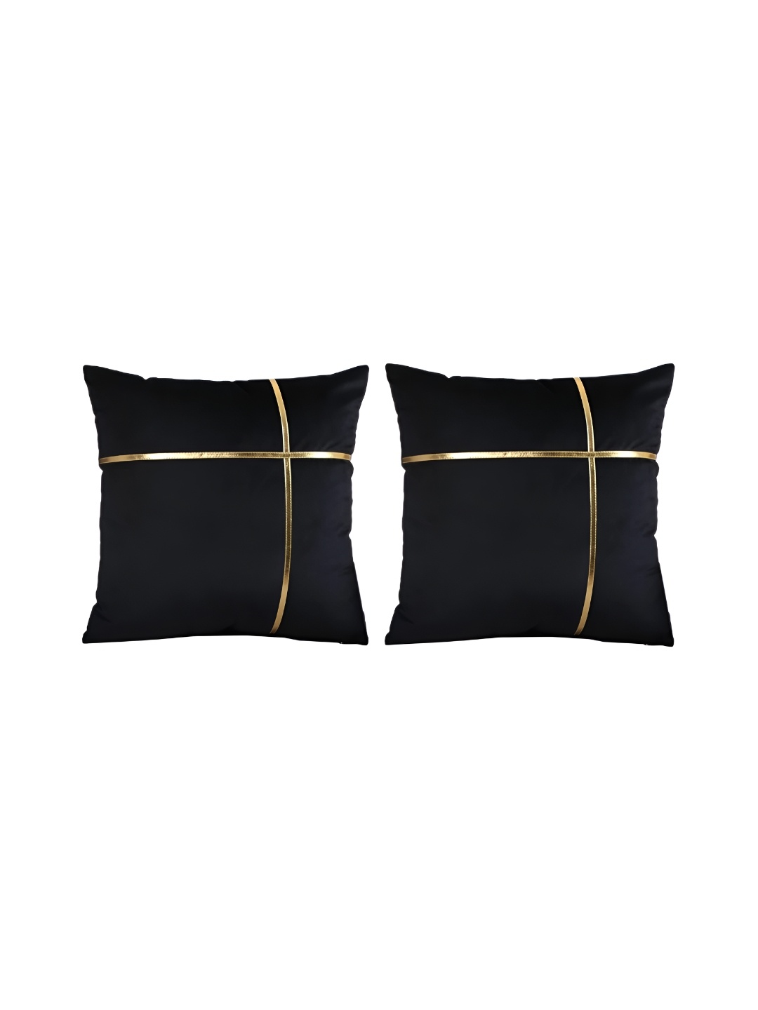 

BIRD WING Black 2 Pieces Self Design Square Cushion Covers