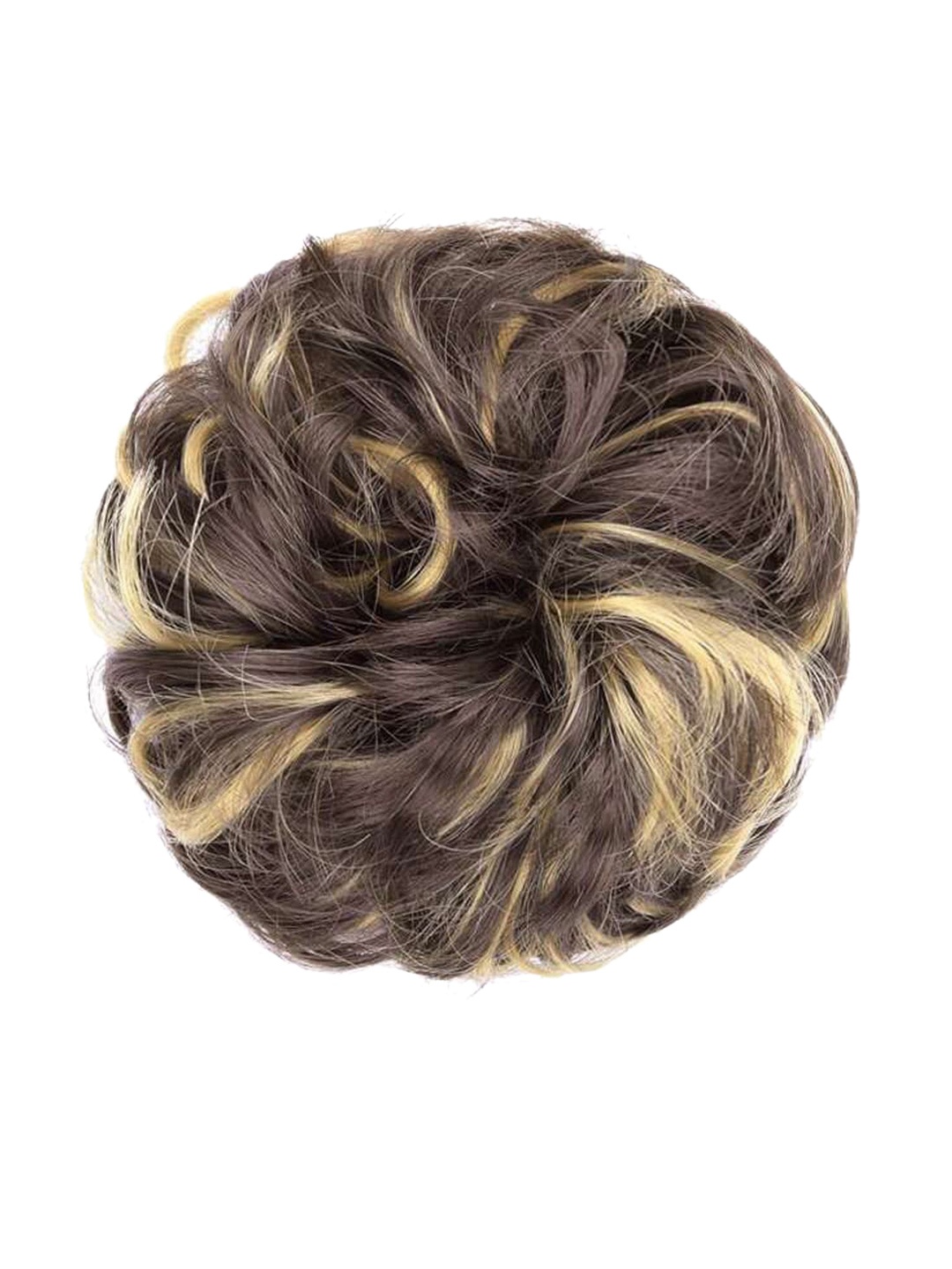 

Krelin Highlights Curly Hair Messy Bun Scrunchie Extensions - Brown 19