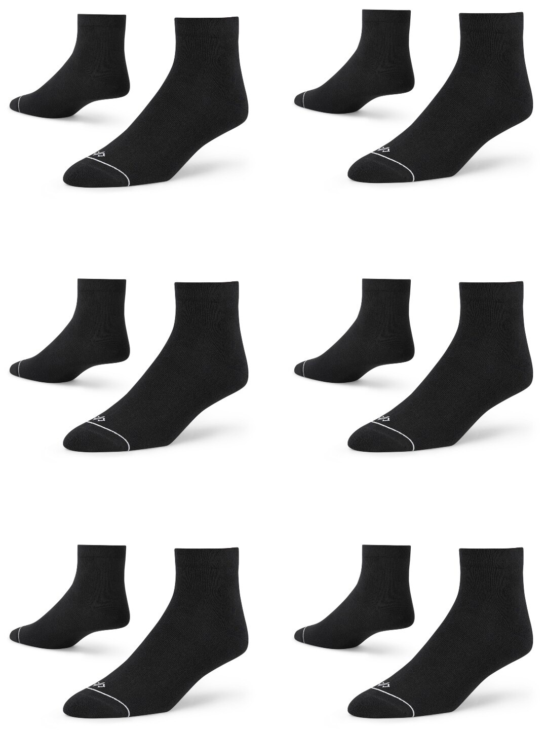 

Dynamocks Men Pack Of 6 Ankle-Length Socks, Black