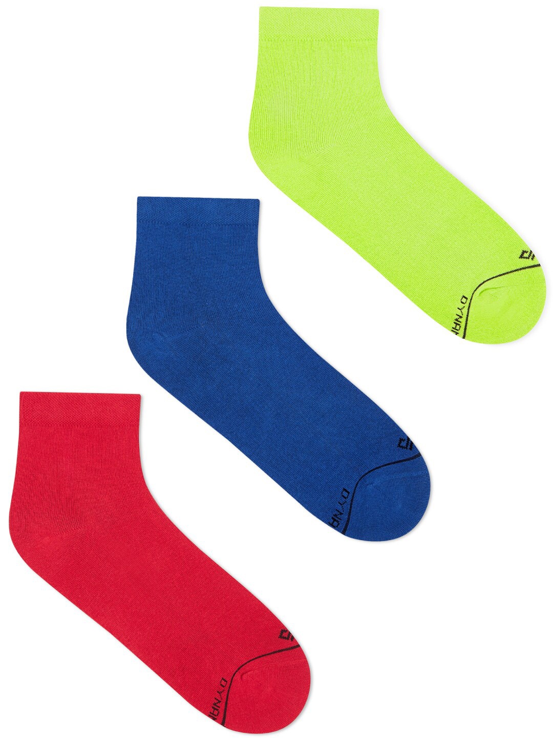 

Dynamocks Men Pack Of 3 Solid Anti Microbial Ankle-Length Socks, Blue
