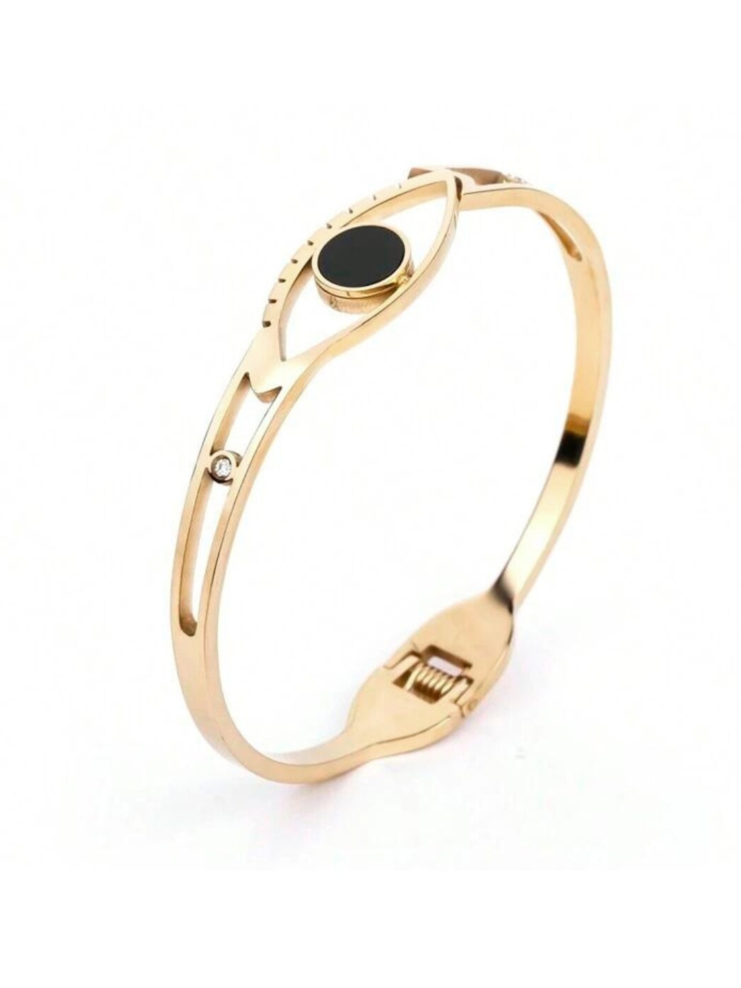 

SALVE Women Stainless Steel Evil Eye Cuff Bracelet, Gold