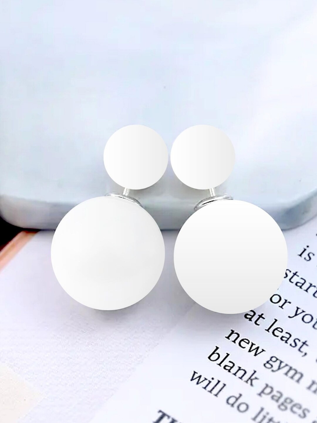 

SALVE Stainless Steel Beaded Circular Drop Earrings, Silver