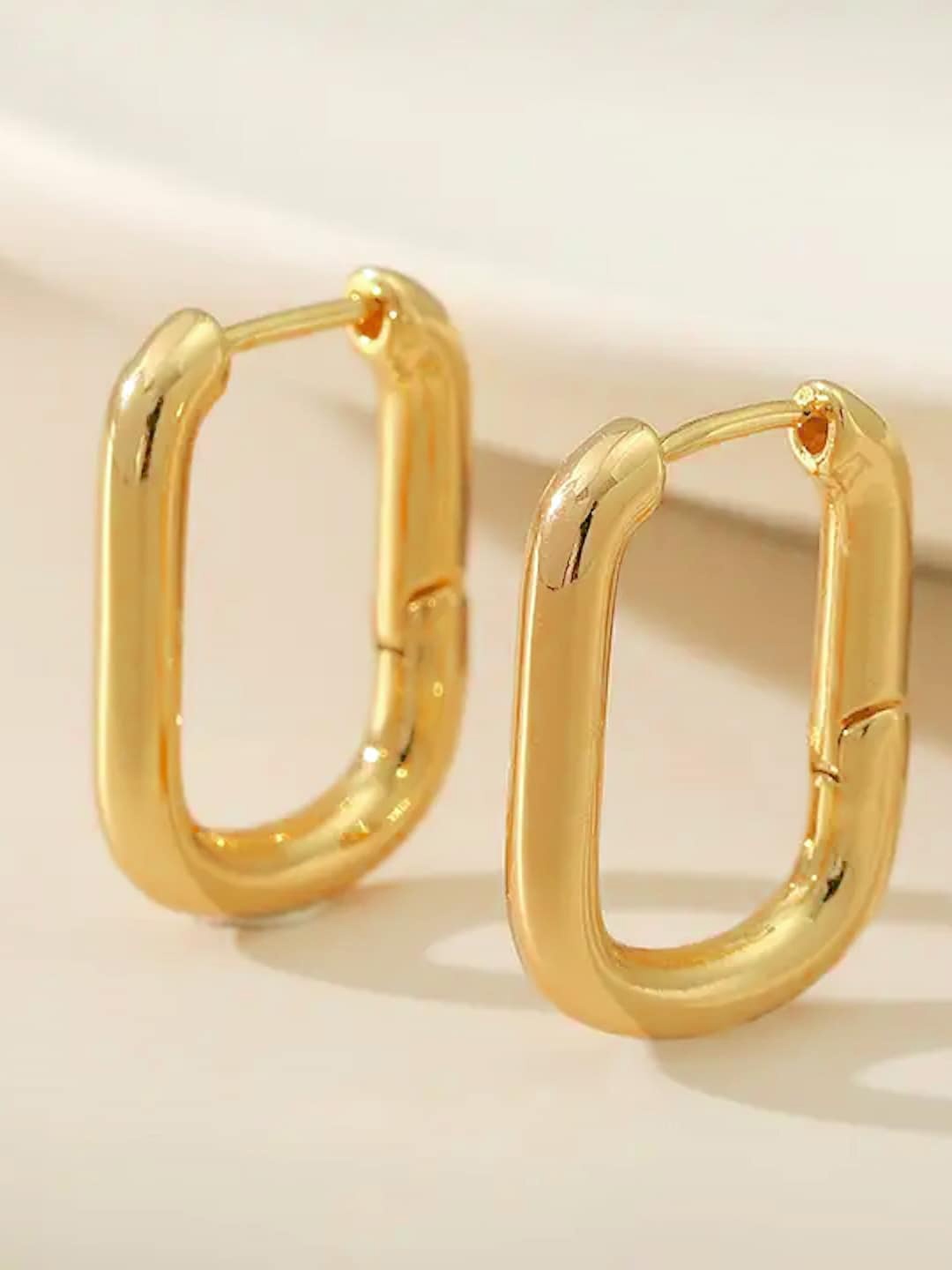 

SALVE Geometric Hoop Earrings, Gold