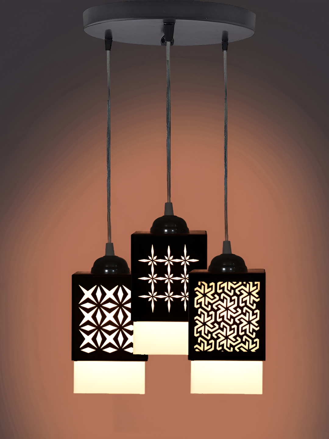 

1ST TIME Black & White Textured Traditional Ceiling Lamp