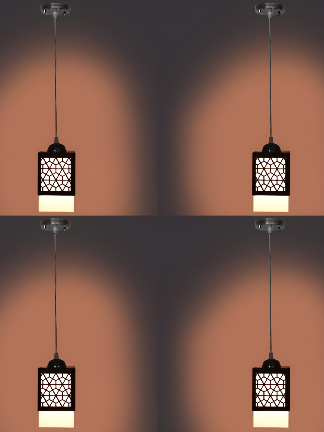 

1ST TIME Brown 4 Pieces Textured Traditional Ceiling Lamps