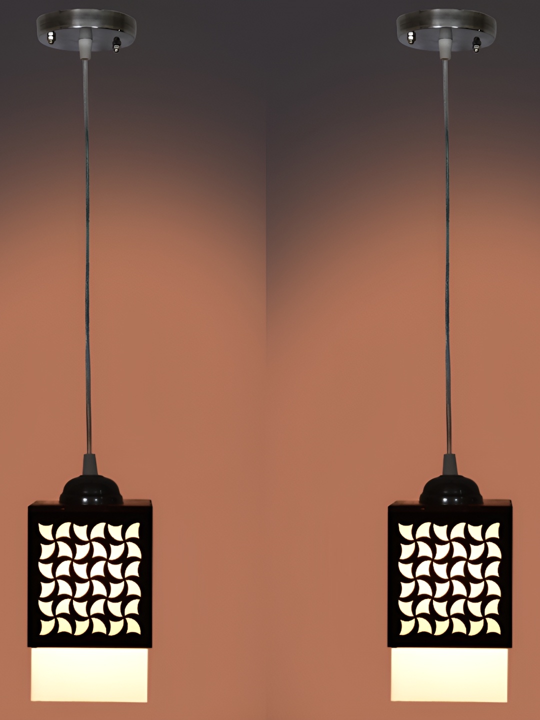 

1ST TIME Black and White 2 Pieces Textured Traditional Ceiling Lamps