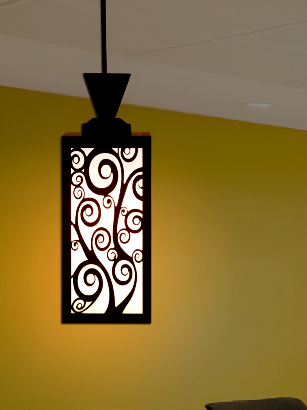 

1ST TIME Brown & White Textured Wooden Contemporary Square Shaped Ceiling Lamp