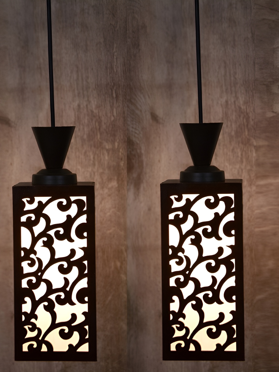 

1ST TIME Brown 2 Pieces Textured Traditional Ceiling Lamp