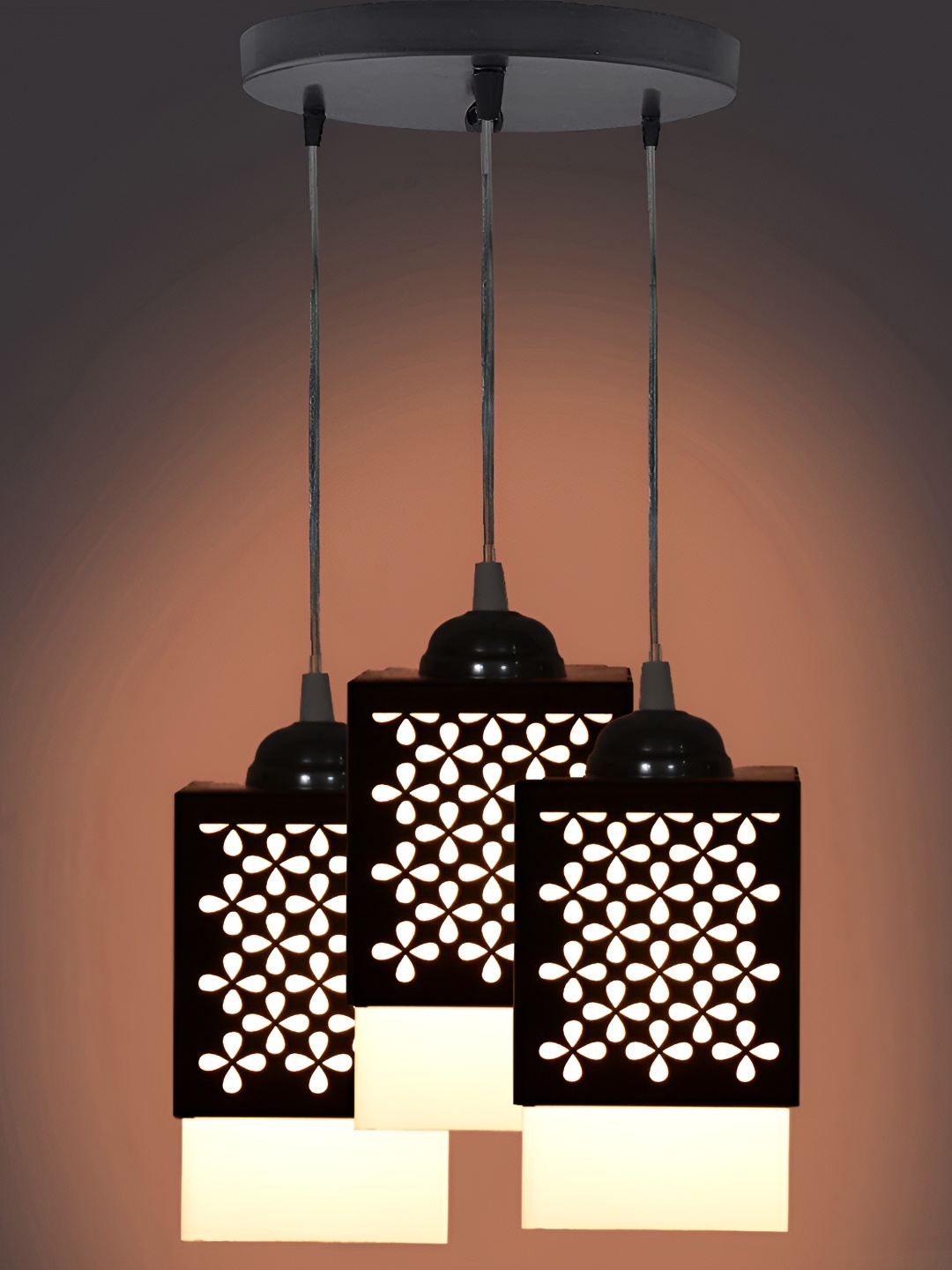 

1ST TIME Black & White Textured Wooden Contemporary Rectangle Shaped Ceiling Lamp