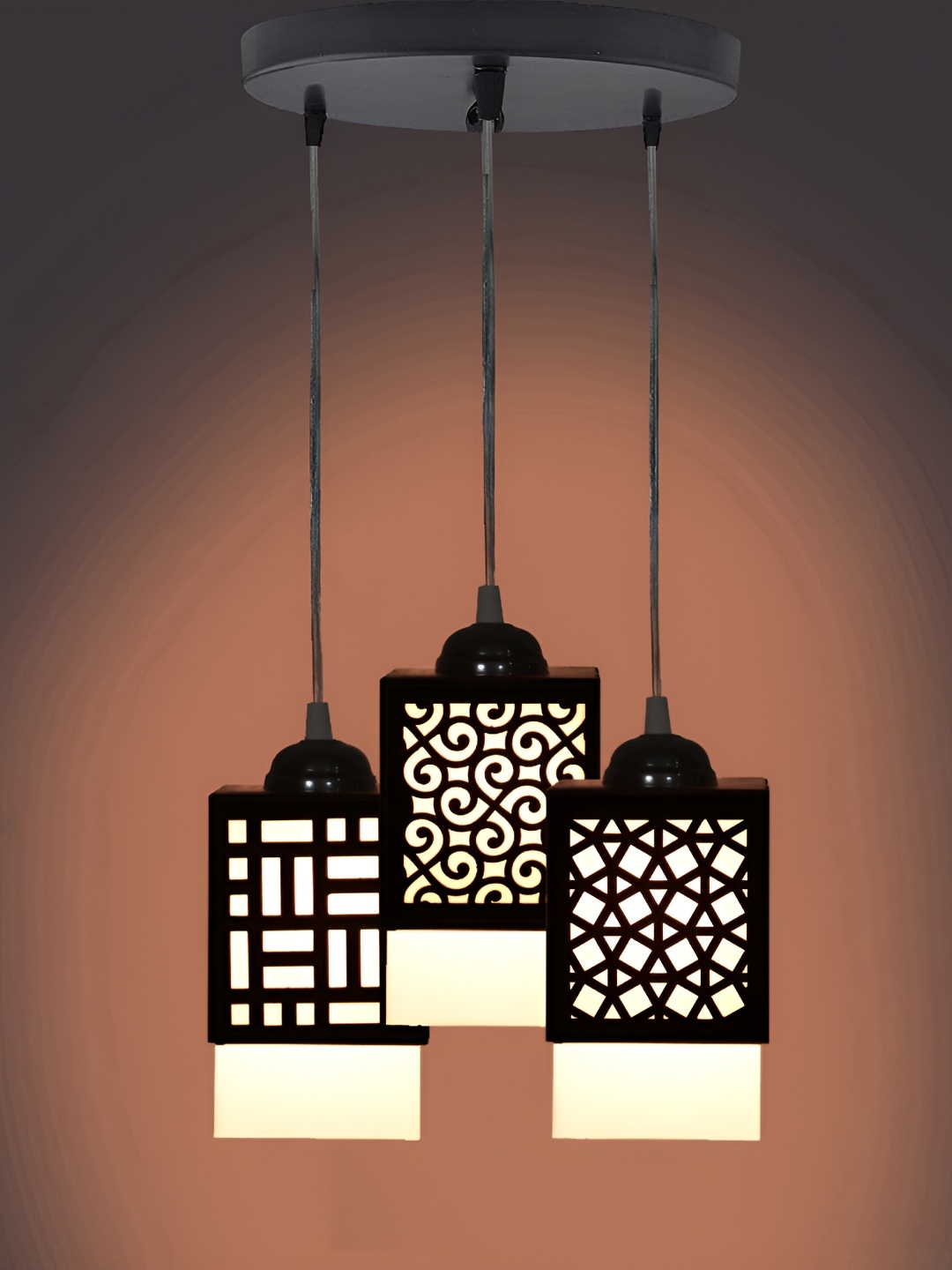 

1ST TIME Black and White Wooden Traditional Ceiling Lamps