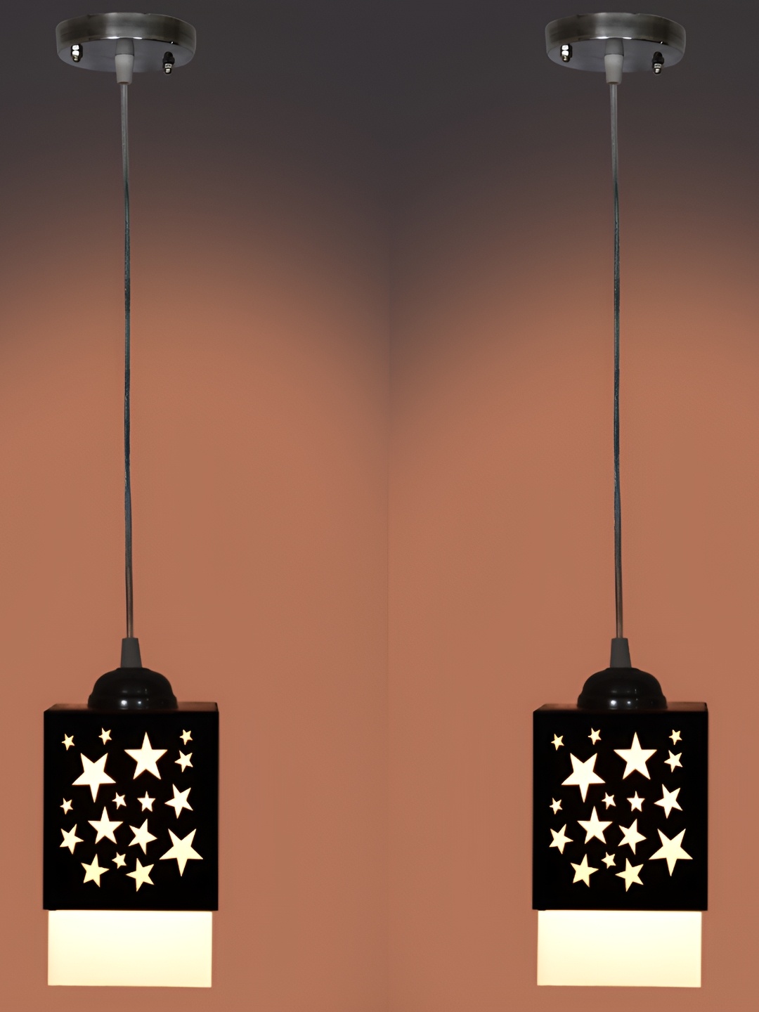 

1ST TIME Black Textured Wooden Ceiling Lamp