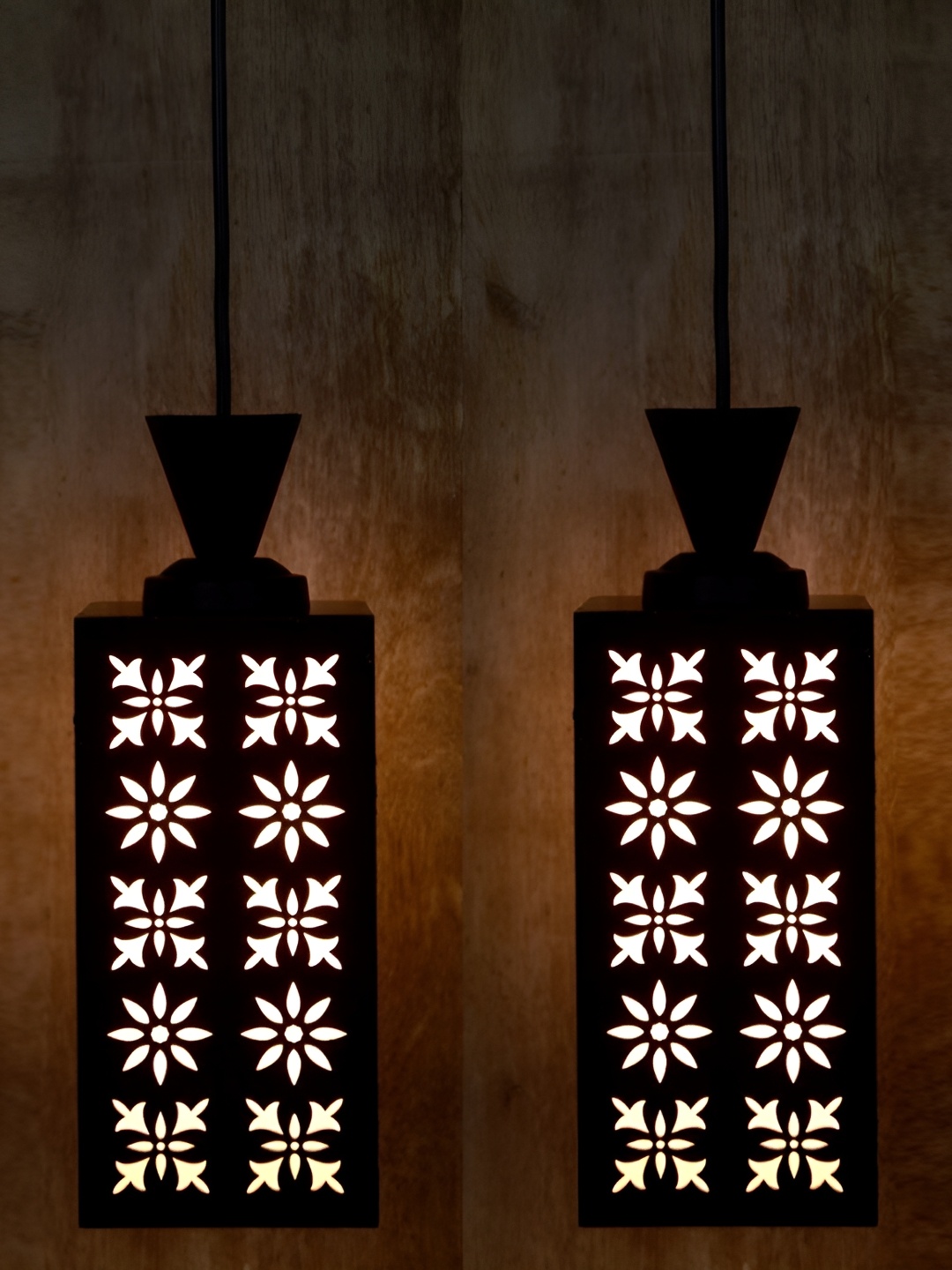 

1ST TIME Brown & Black 2 Pieces Textured Traditional Ceiling Lamps