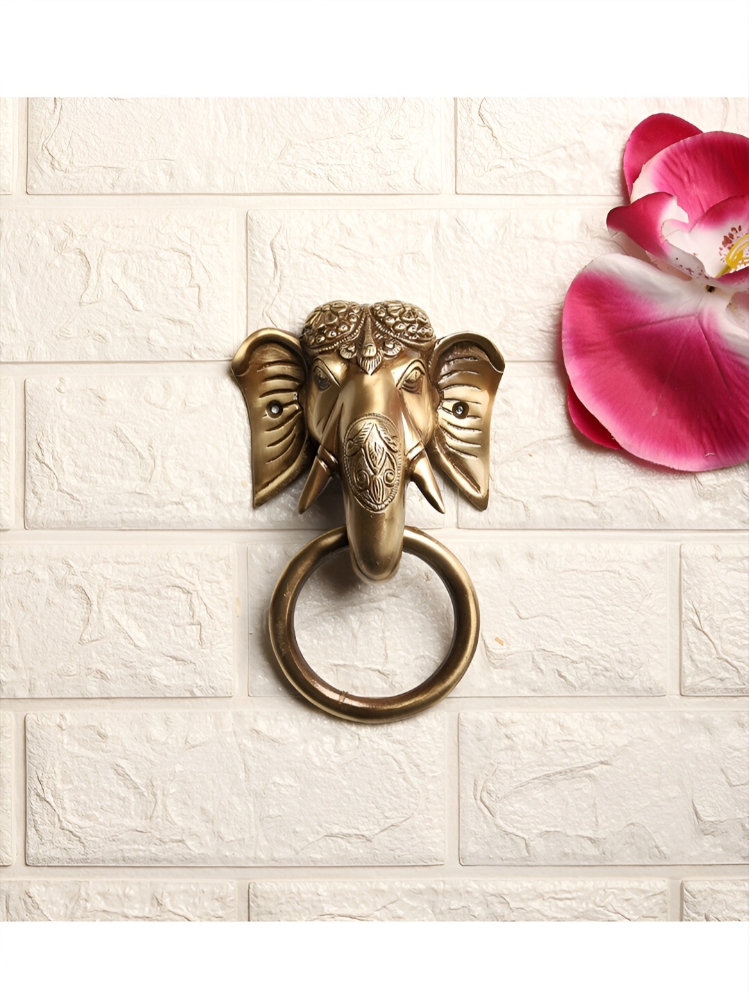 

Two Moustaches Brown Tuskar Ganesha Brass Door Knocker