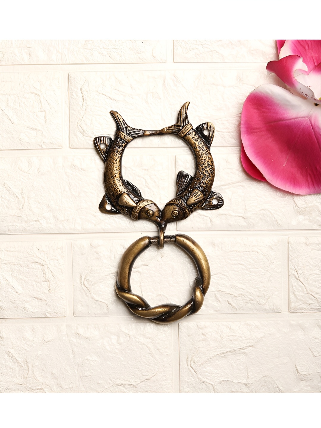 

Two Moustaches Brown Brass Door Knocker