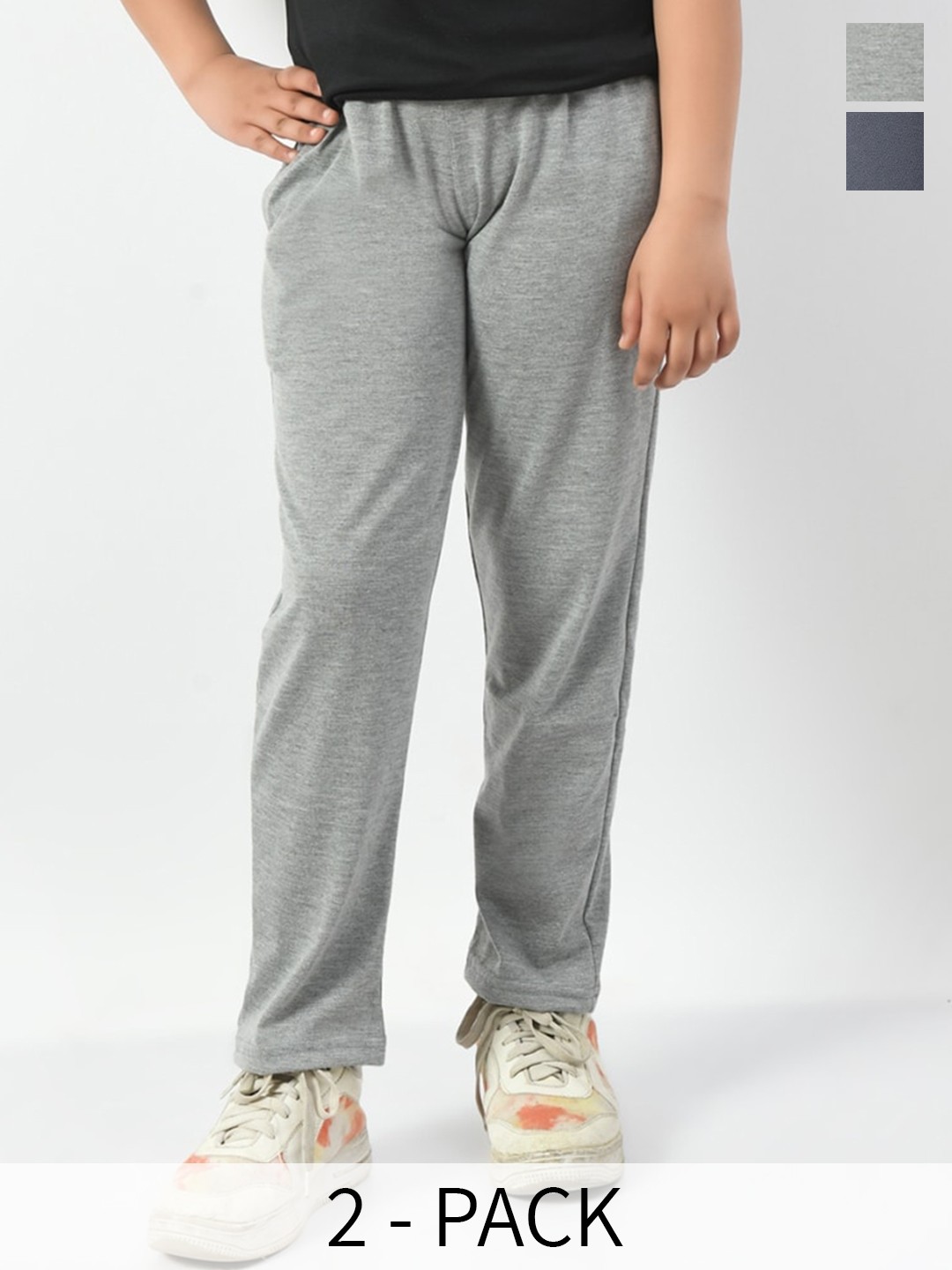 

BAESD Girls Pack Of 2 Mid Rise Track Pants, Grey