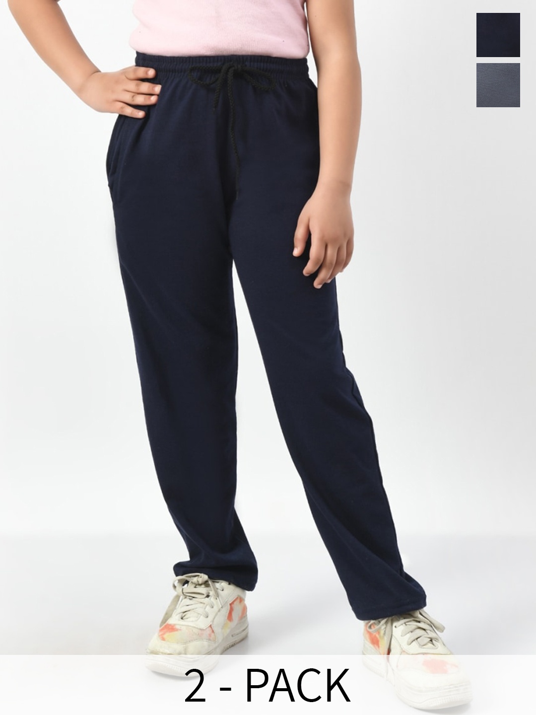 

BAESD Girls Pack Of 2 Mid Rise Track Pants, Grey